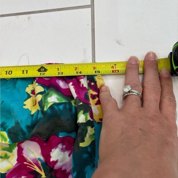 H&M Blue Multi Floral Strapless Bandeau Dress Sz 6 EUC​ - Picture 9 of 11